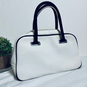 Lacoste Vintage Small White Bowling Bag